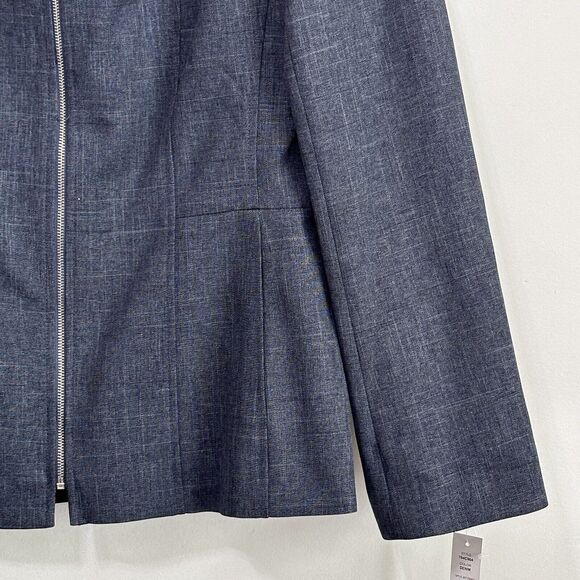 John Meyer Blazer 10 Zip Front Denim Blue Suit Business Career Classic Party NEW - Picture 2 of 12